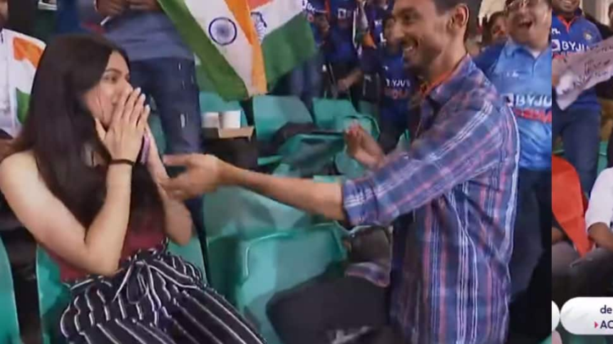 ‘She said YES’, Marriage proposal during IND vs NED match at SCG as Indian couple go viral