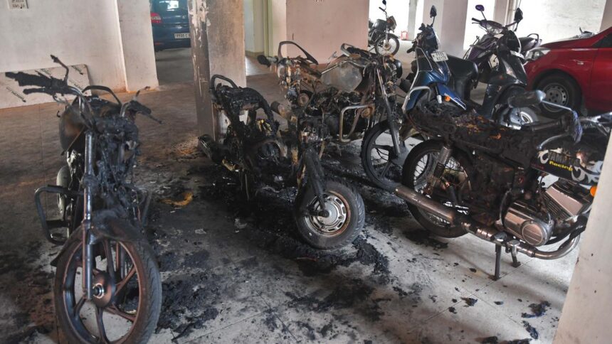 Eight bikes found gutted in parking area of apartment