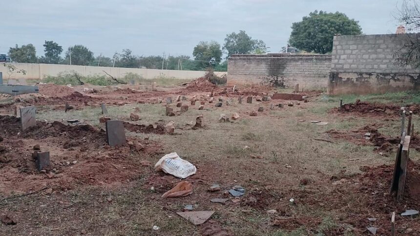 Graves, tombstones in Muslim cemetery damaged by unidentified persons