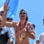 Emiliano Martinez MOCKS Kylian Mbappe alongside Lionel Messi during Argentina’s FIFA World Cup win parade