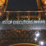 France: March, Eiffel Tower display back Iran's activists