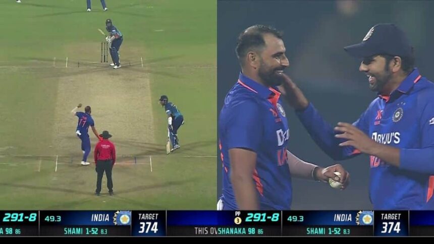 Watch: Shami ‘Mankads’ Shanaka on 98, Rohit shows sportsmanship spirit and withdraws appeal