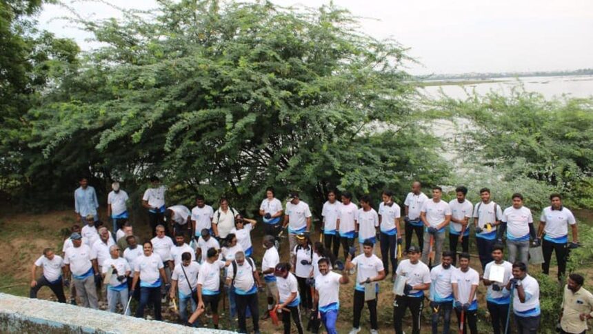 NCC alumni clear 400 kg of trash from Korattur lake in a clean-up drive