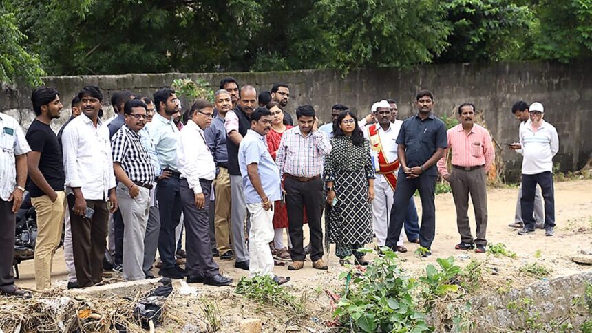 Central team assesses flood damage in Jayashankar Bhupalpally, Mulugu districts