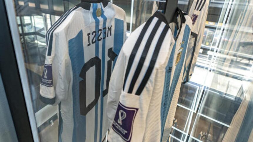 Set of 6 Messi World Cup shirts sells for $7.8 million at auction in New York