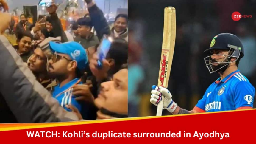 Ram Mandir Inauguration: Virat Kohli’s Doppelganger Spotted In Ayodhya, Fans Surround Him For Selfies; Watch