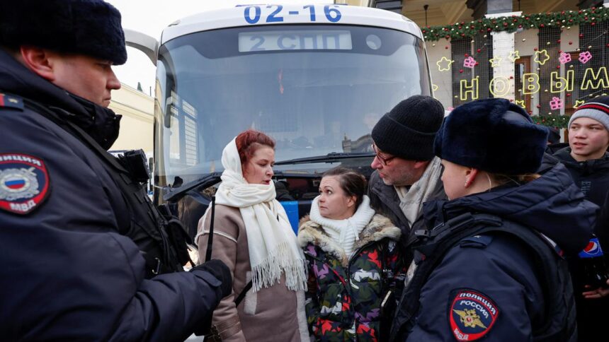 Dozens detained in Moscow at rally of Russian soldiers’ wives: rights group