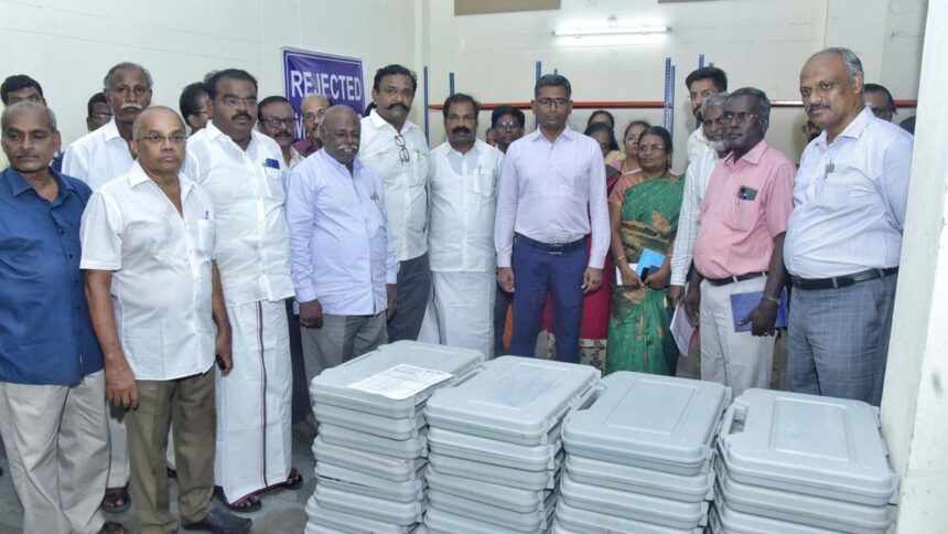 Works for sending voting machines to six Assembly constituencies begins in Kanniyakumari