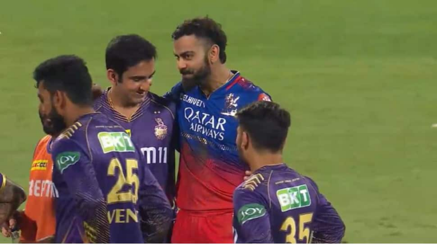 WATCH: Virat Kohli, Gautam Gambhir End Rift Rumours With Heartwarming Hug During RCB vs KKR Clash