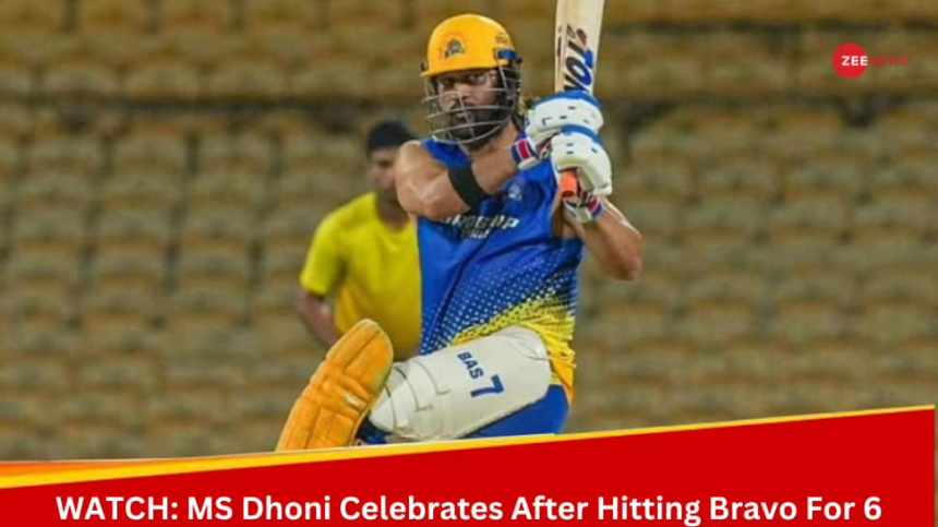 WATCH: MS Dhoni’s Joyful Celebration After Hitting DJ Bravo For Six During CSK Training Goes Viral