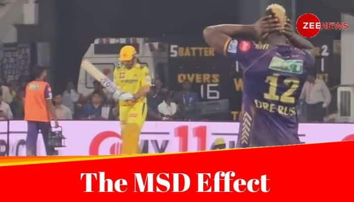 MS Dhoni’s Arrival Leaves Andre Russell Covering His Ears In Awe of Chepauk’s Roar, Video Goes Viral