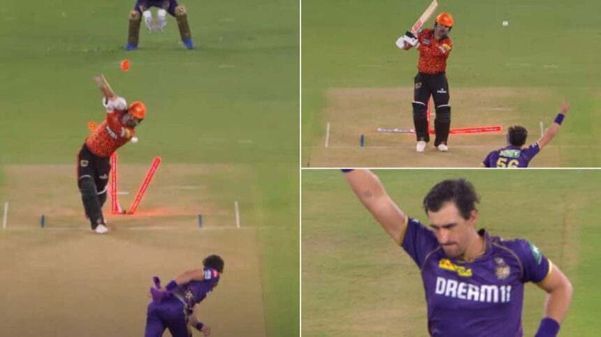 WATCH: Mitchell Starc Cleans Up Travis Head For A DUCK With A ‘Ripper’ During KKR Vs SRH IPL 2024 Qualifier 1 Match