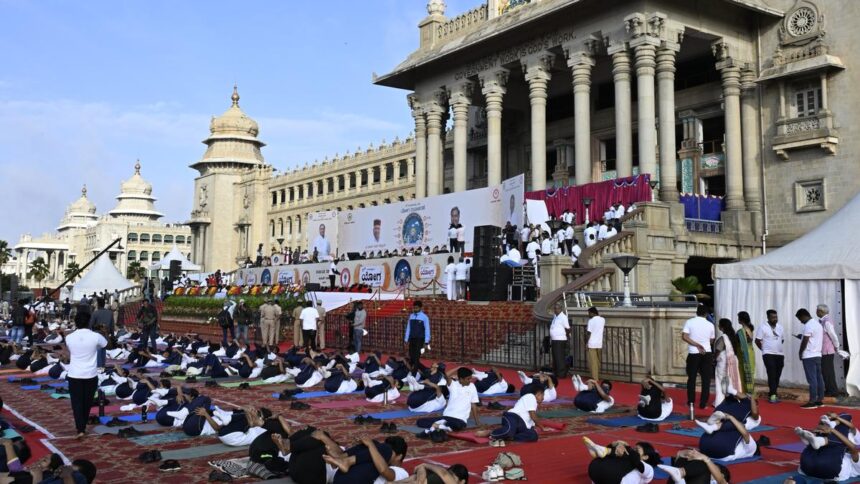 Yoga day celebrated with enthusiasm across Karnataka